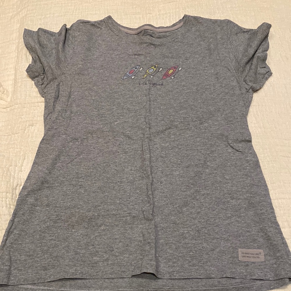 Life Is Good kayak shirt